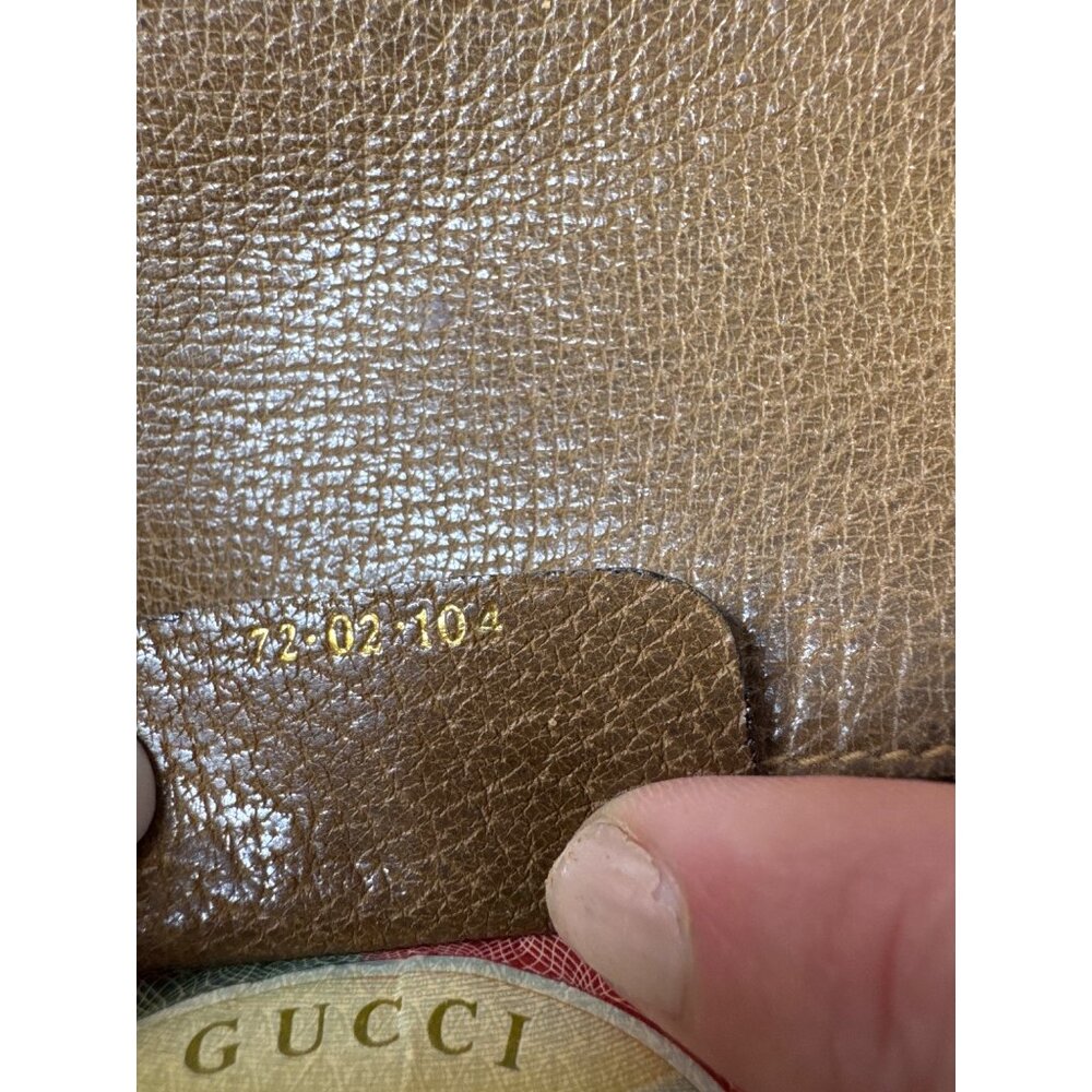 Vintage Gucci Brown Pebbled Leather Shoulder Bag W/Gold Hardware & Red Trim - Picture 5 of 16